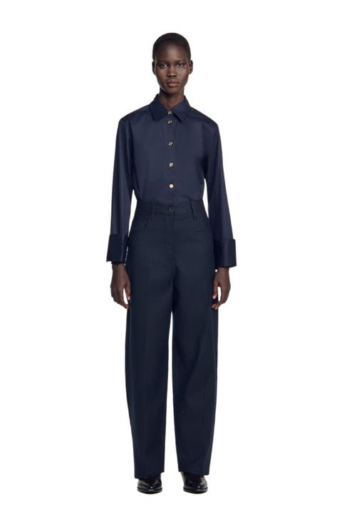 Wool suit trousers