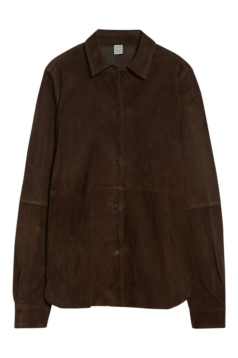 Soft Suede Overshirt, Alternate, color, BARK