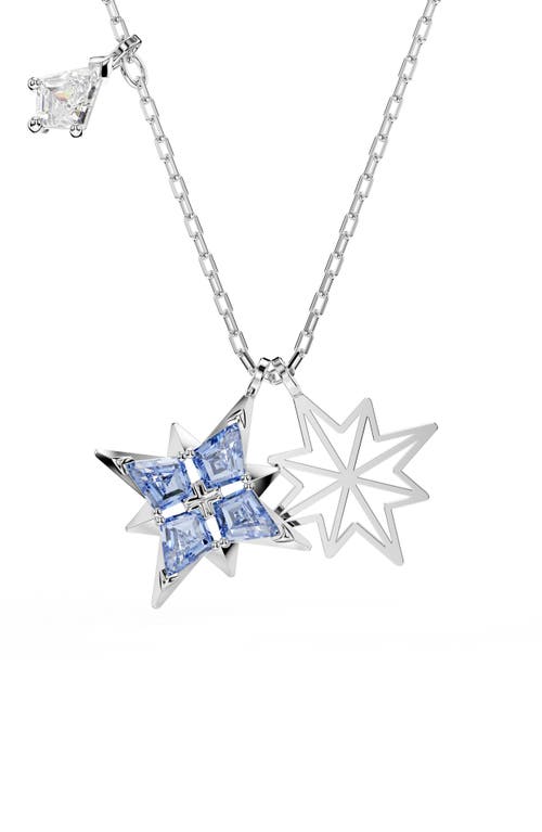 Swarovski Symbolica Rhodium Plated Star Pendant Necklace In Silver