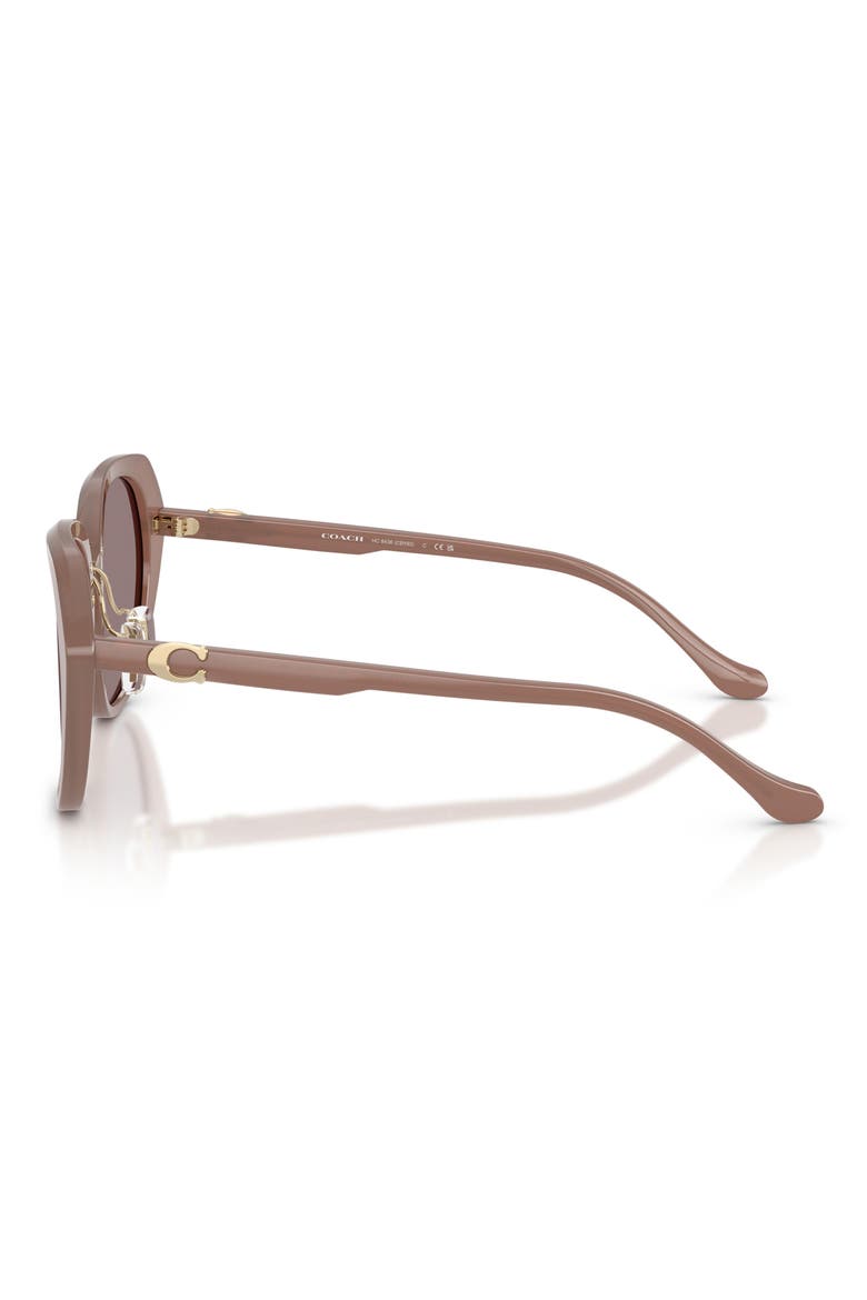 55mm Irregular Round Sunglasses, Alternate, color, MILKY PUTTY / PURPLE SOLID