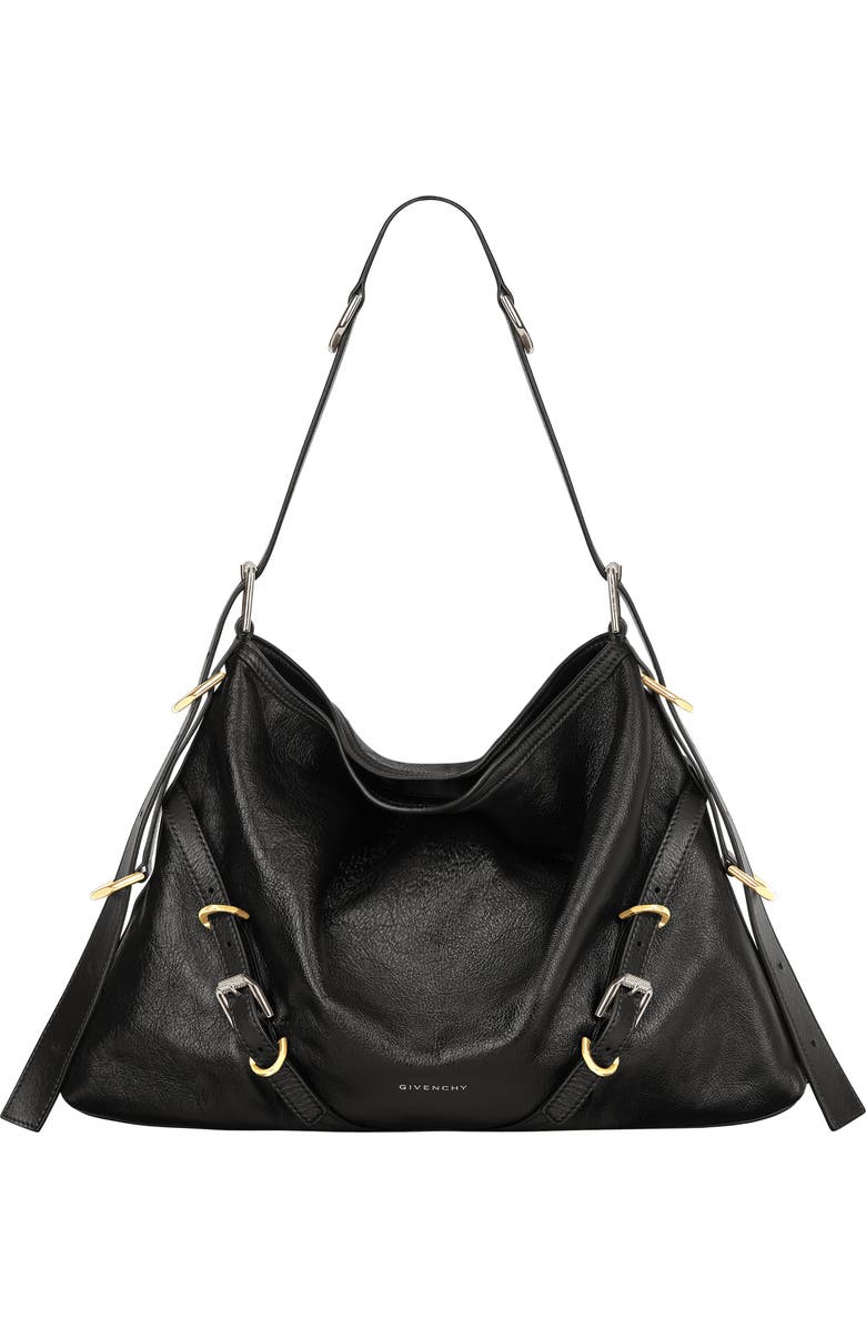 Givenchy Medium Voyou Leather Hobo, Main, color, Black