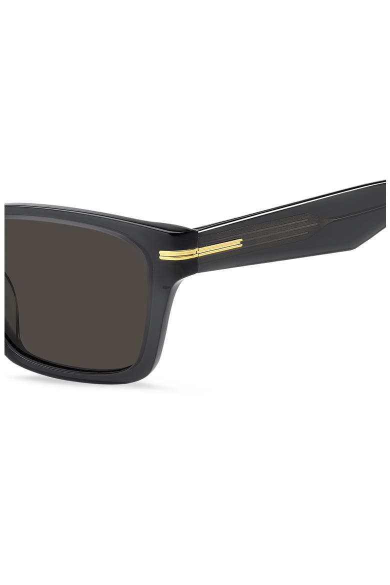 56mm Rectangular Sunglasses, Alternate, color, GREY GOLD/ GREY