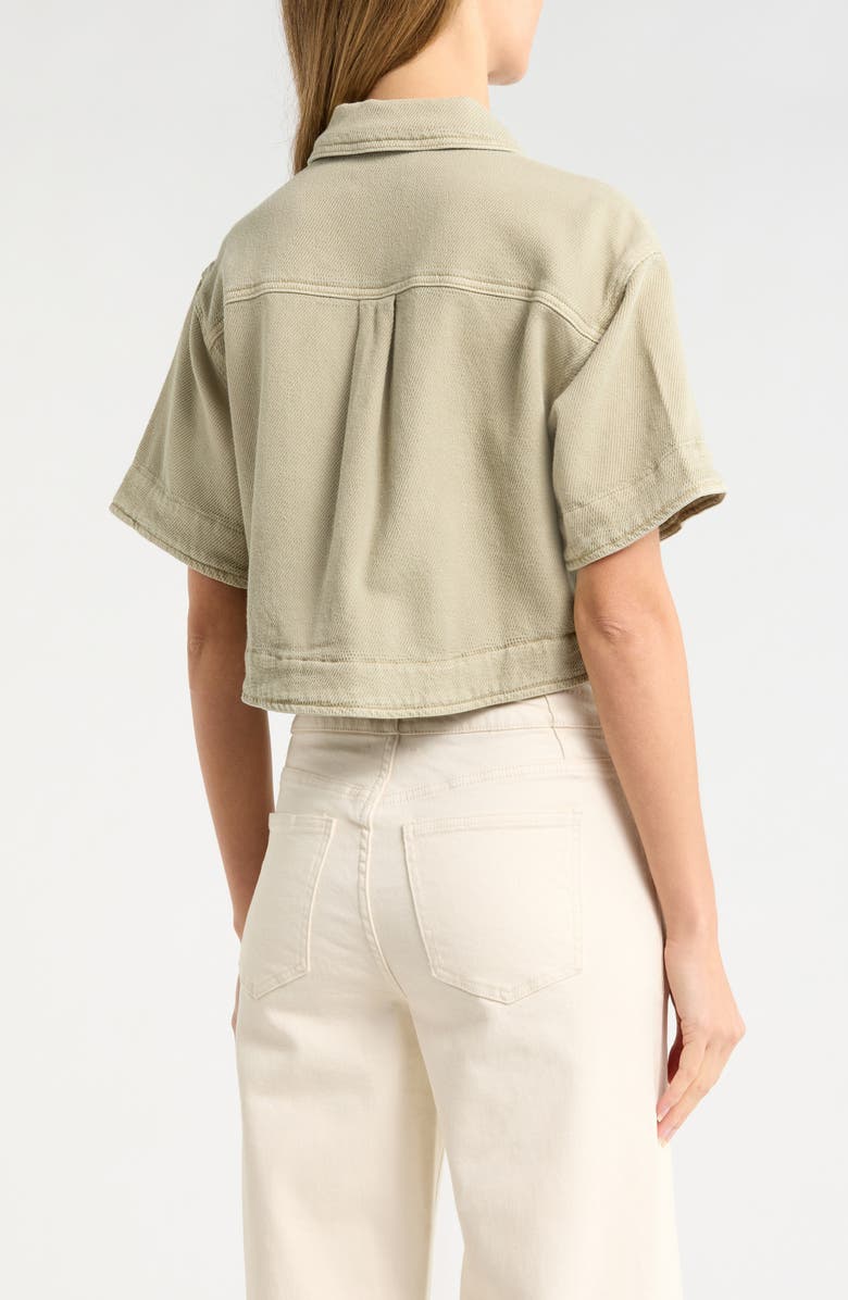 Habitual Crop Stretch Cotton Shacket, Alternate, color, Tea