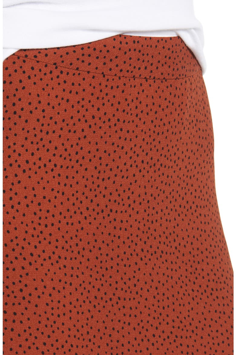 Print Mini Skater Skirt, Alternate, color, BROWN SPICE SKETCH DOT
