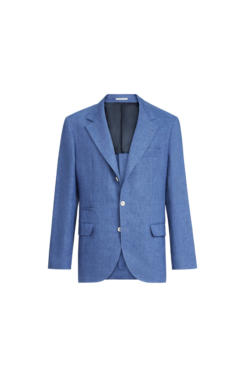 Brunello Cucinelli Linen unconstructed blazer, Alternate, color, Denim