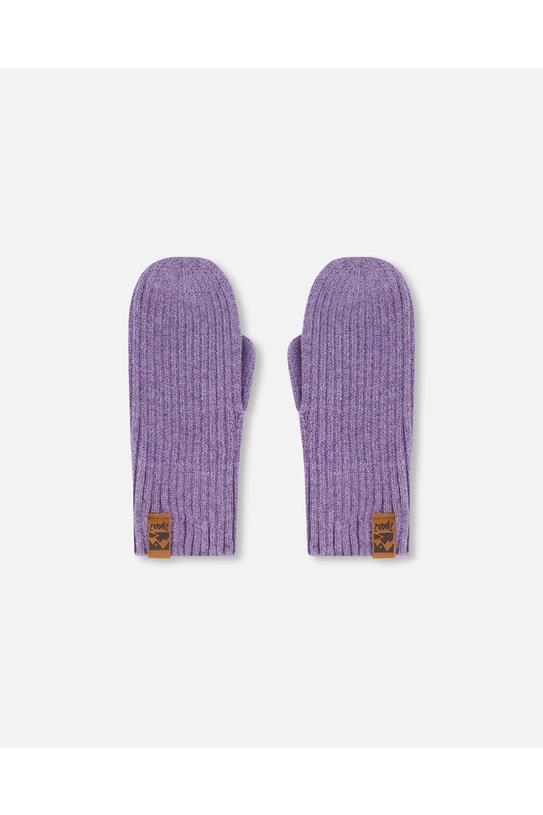 Girl Soft Ribbed Knit Mittens, Main, color, Lavender