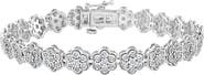 EFFY Silver Flower Diamond Bracelet - 0.14 ctw