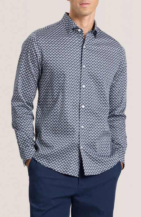 Ted Baker Soren Ginkgo Print Stretch Cotton Dress Shirt