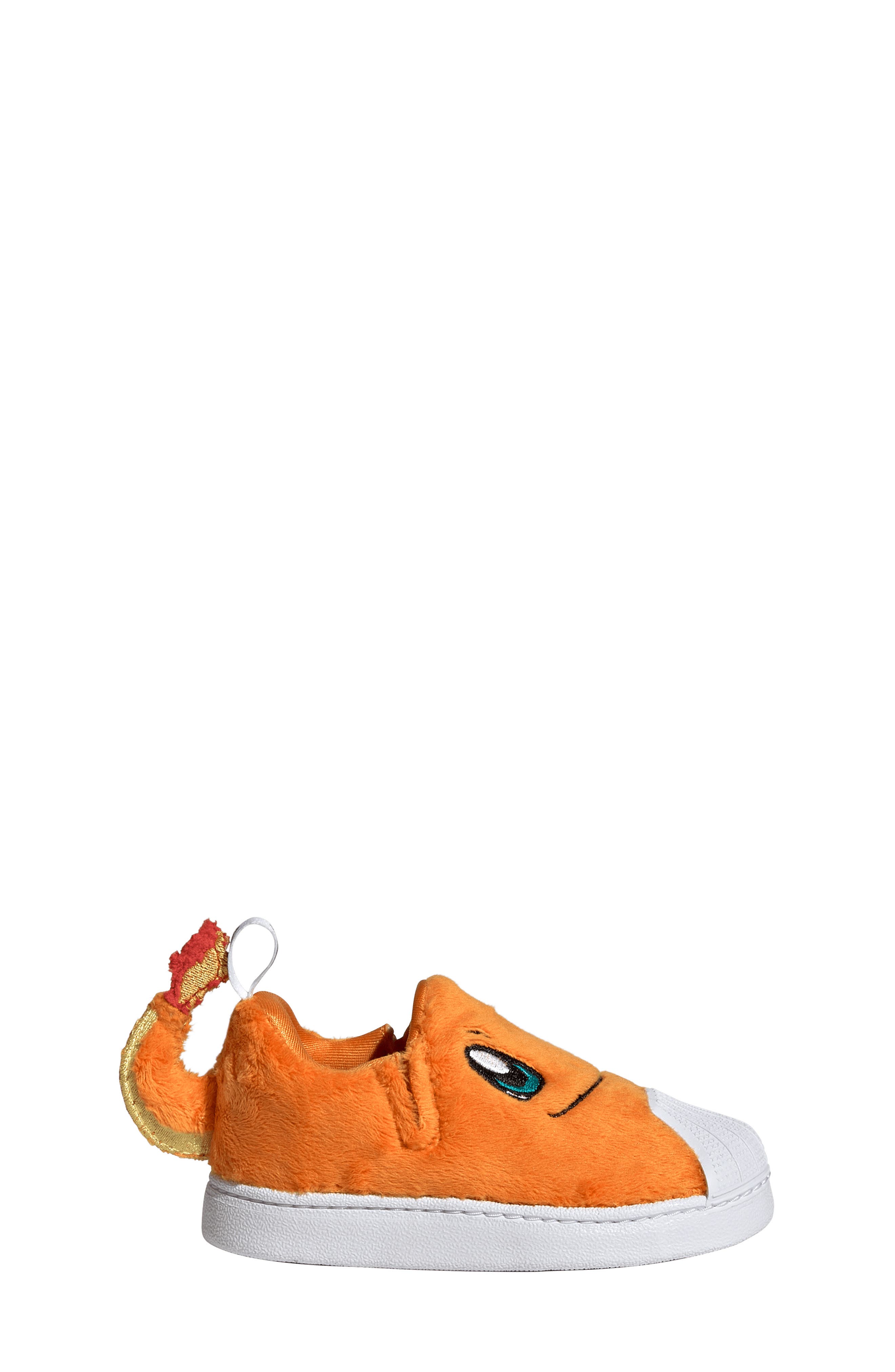 Kids' Superstar Quickon Pokmon Sneaker, Alternate, color, ORANGE/ WHITE/ GREEN