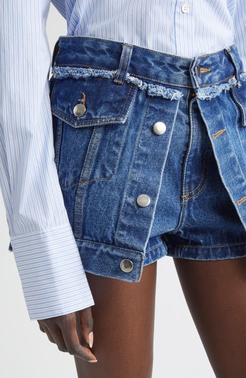 Monse Denim Jacket Front Shorts In Blue