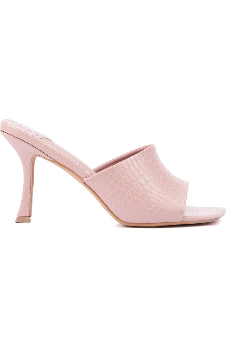 NEW YORK AND COMPANY Delara Croc Embossed Heeled Sandal, Alternate, color, Pastel Rose
