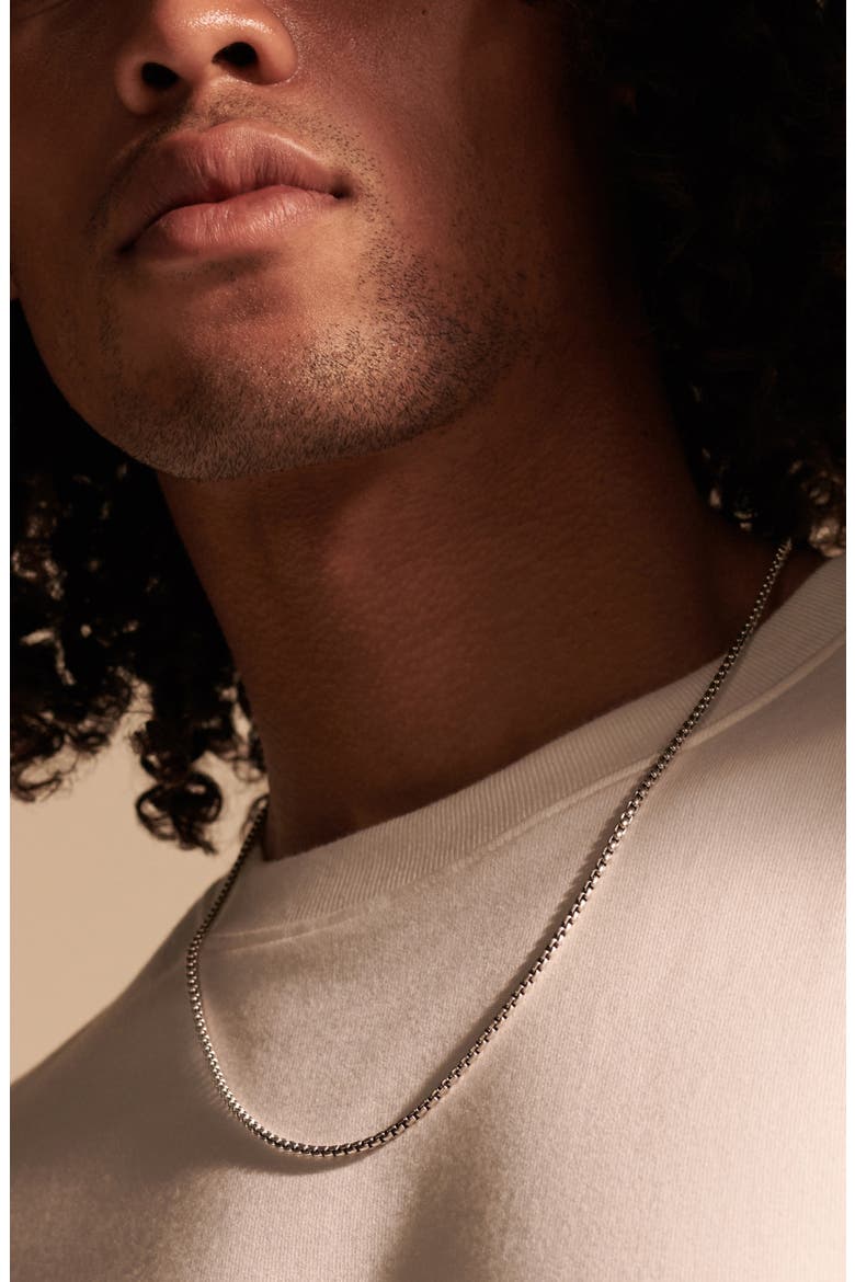 Men's Classic Box Chain Necklace, Alternate, color, SILVER