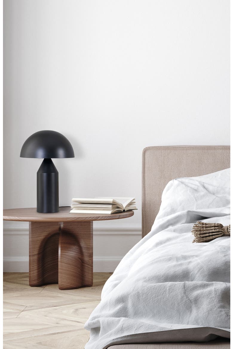 Venus 9.5" Modern LED Table Lamp with Dome Bowl Shade, Alternate, color, Black