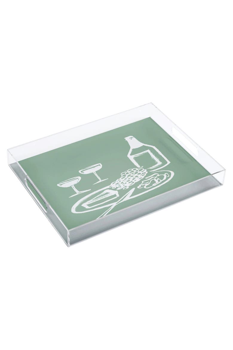 Intemporalis Wine and Cheese Acrylic Tray, Main, color, GREEN