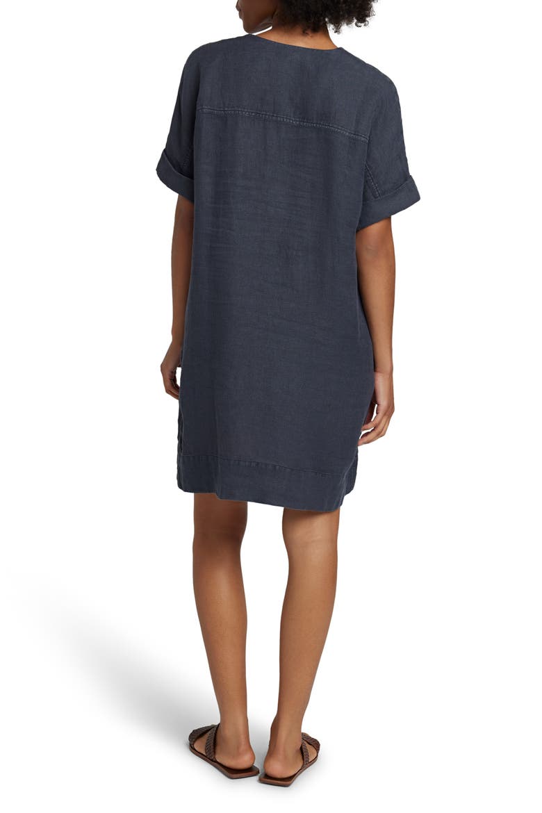 Sanibel Linen Shift Dress, Alternate, color, WASHED BLACK