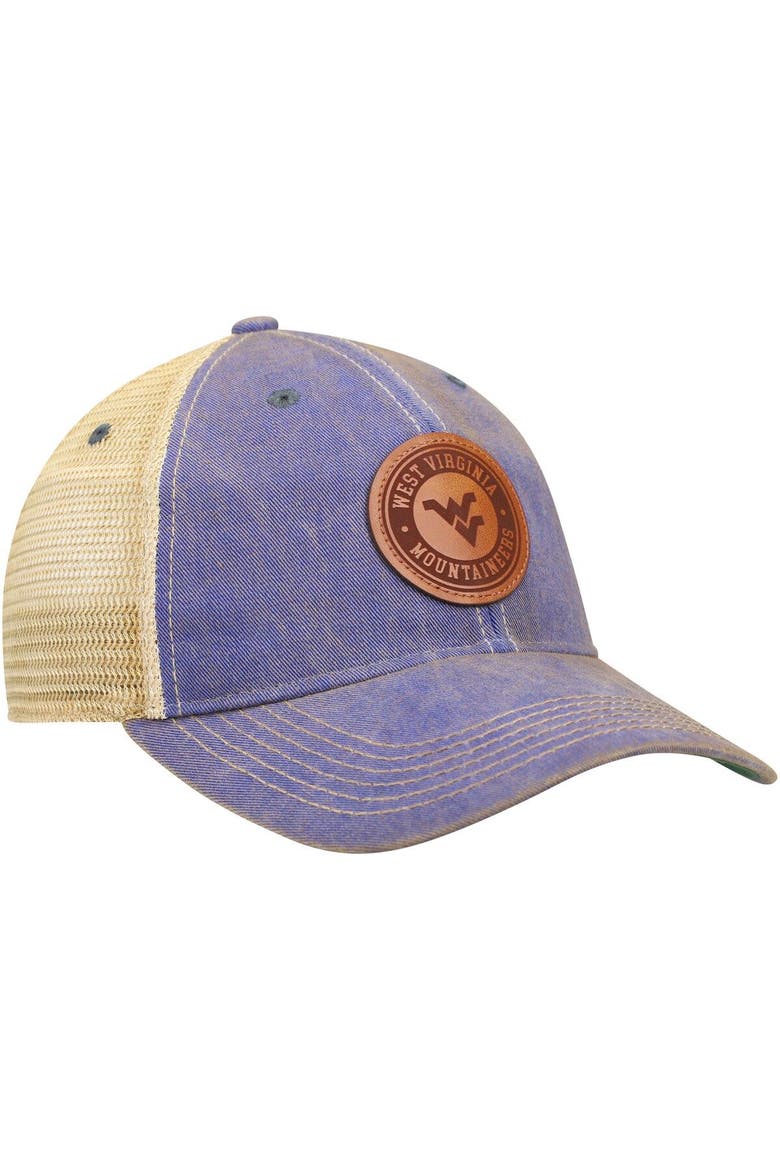 Men's Navy West Virginia Mountaineers Target Old Favorite Trucker Snapback Hat, Alternate, color, Navy