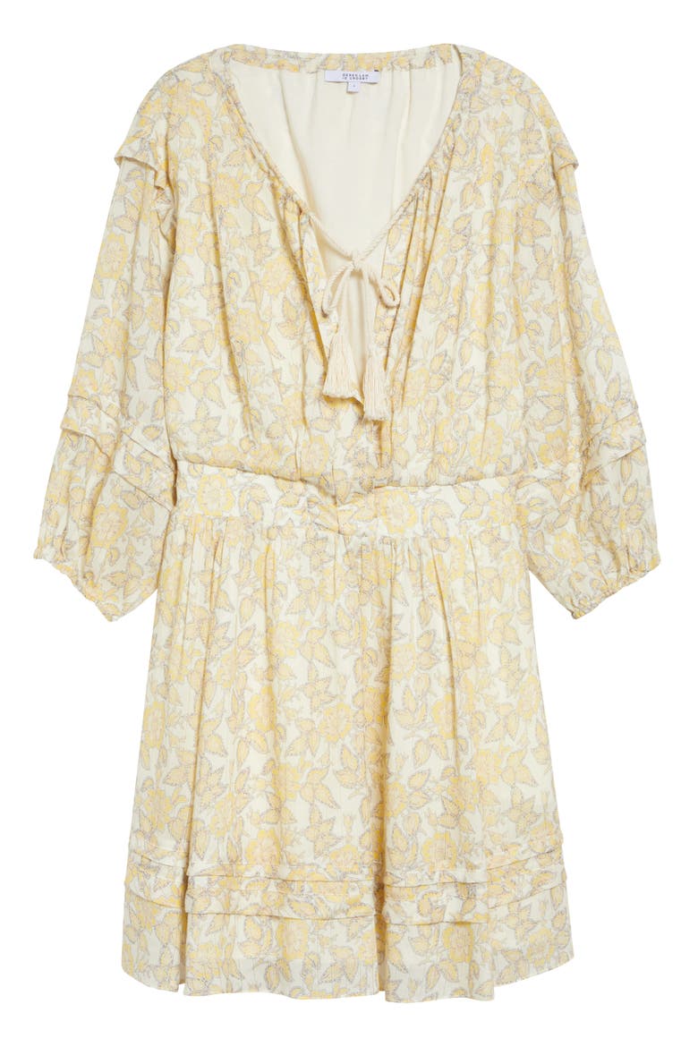 Solange Print Voile Minidress, Alternate, color, VALIASE YELLOW FLORAL