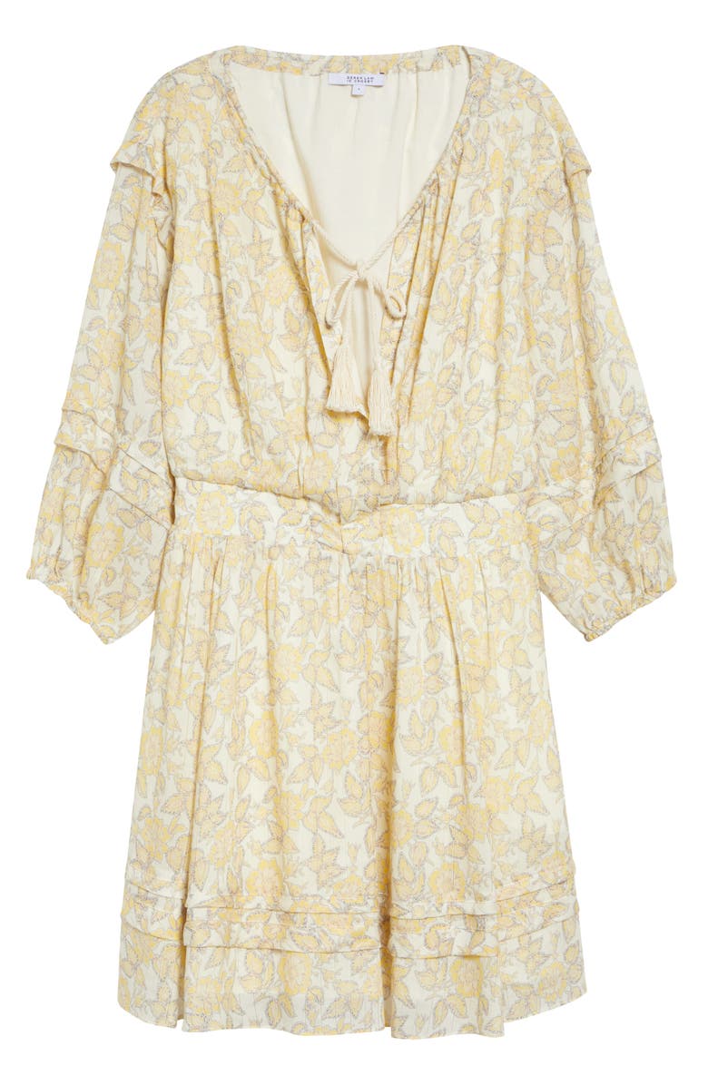 Derek Lam 10 Crosby Solange Print Voile Minidress, Alternate, color, Valiase Yellow Floral
