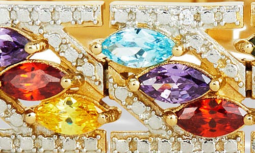 Savvy Cie Jewels Multicolor Cz Channel Bracelet In Yellow