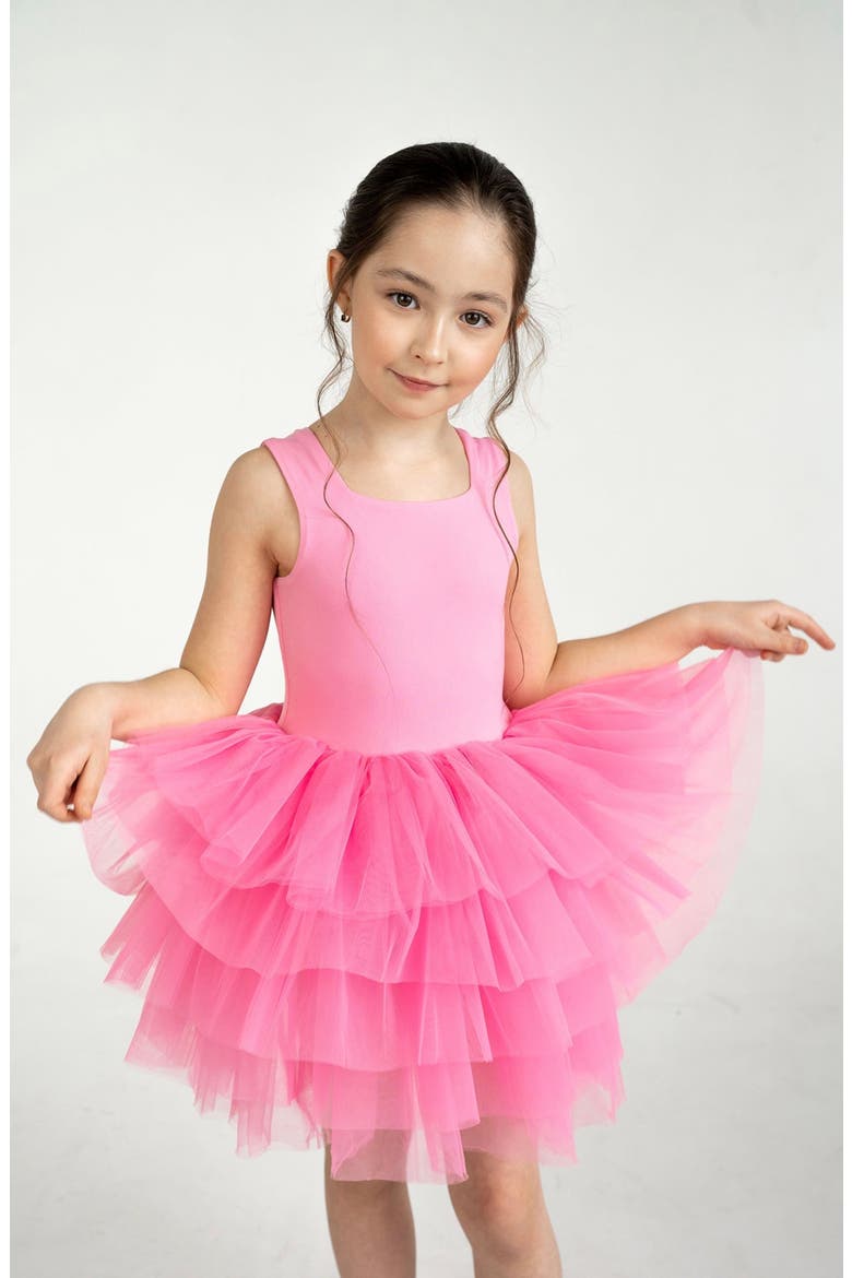 Magnolia Sleeveless Fluffy Tutu Dress, Alternate, color, Pink Magnolia