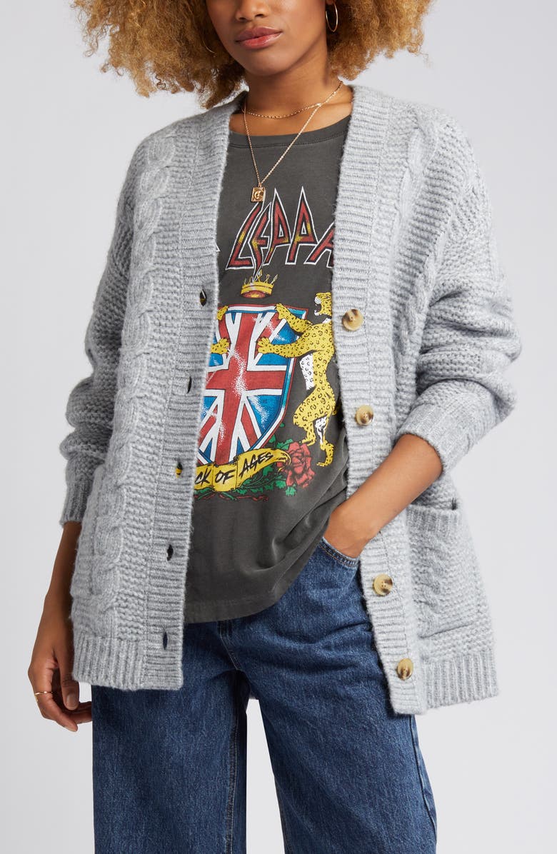 BP. V-Neck Oversize Cardigan, Alternate, color, 