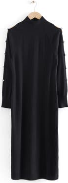 & Other Stories Crystal Embellished Long Sleeve Sweater Dress
