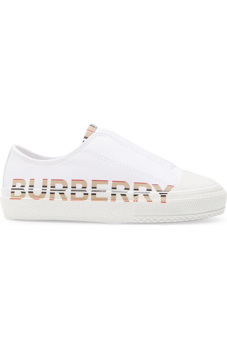 Burberry Mini Larkhall Slip-On Sneaker, Alternate, color, White