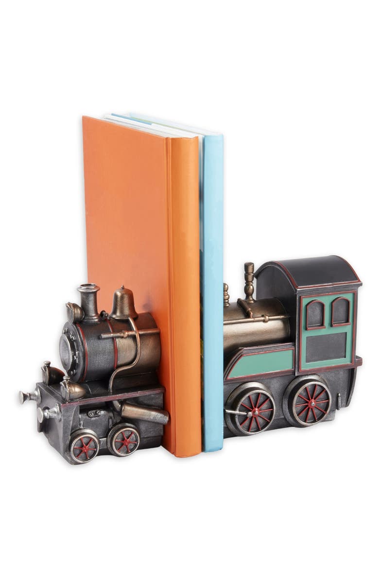 Bey-Berk Train Bookends, Alternate, color, Black Multi