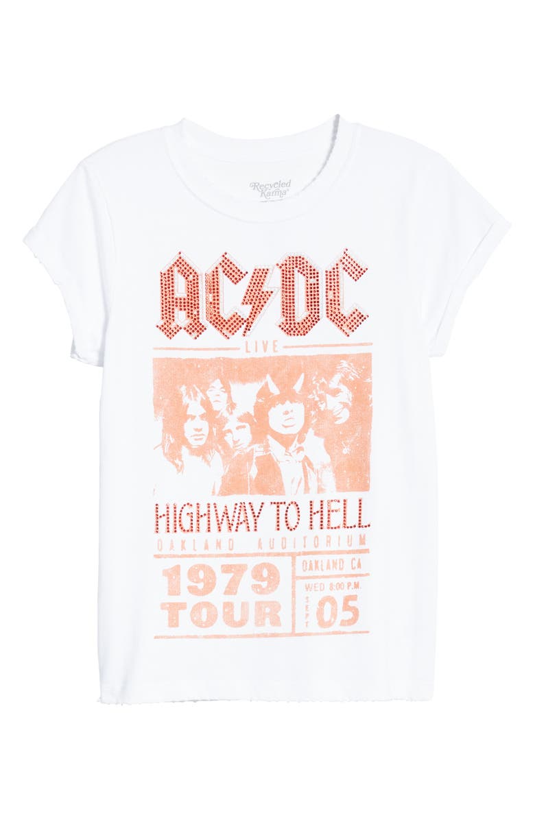 Recycled Karma Crystal Embellished AC/DC Highway to Hell Tour Tee, Alternate, color, 
