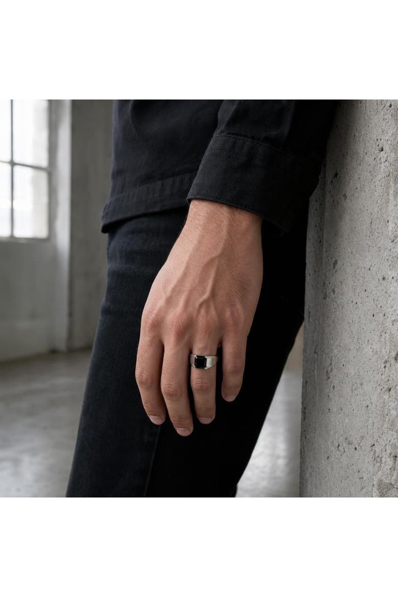 Yoru 2 CT Black Spinel Ring 925 Silver, Alternate, color, Sterling Silver
