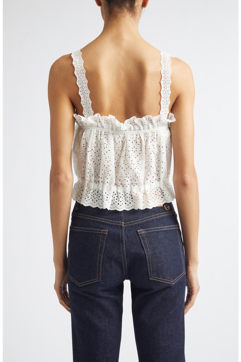 Isola Cotton Eyelet Top, Alternate, color, PRISTINE