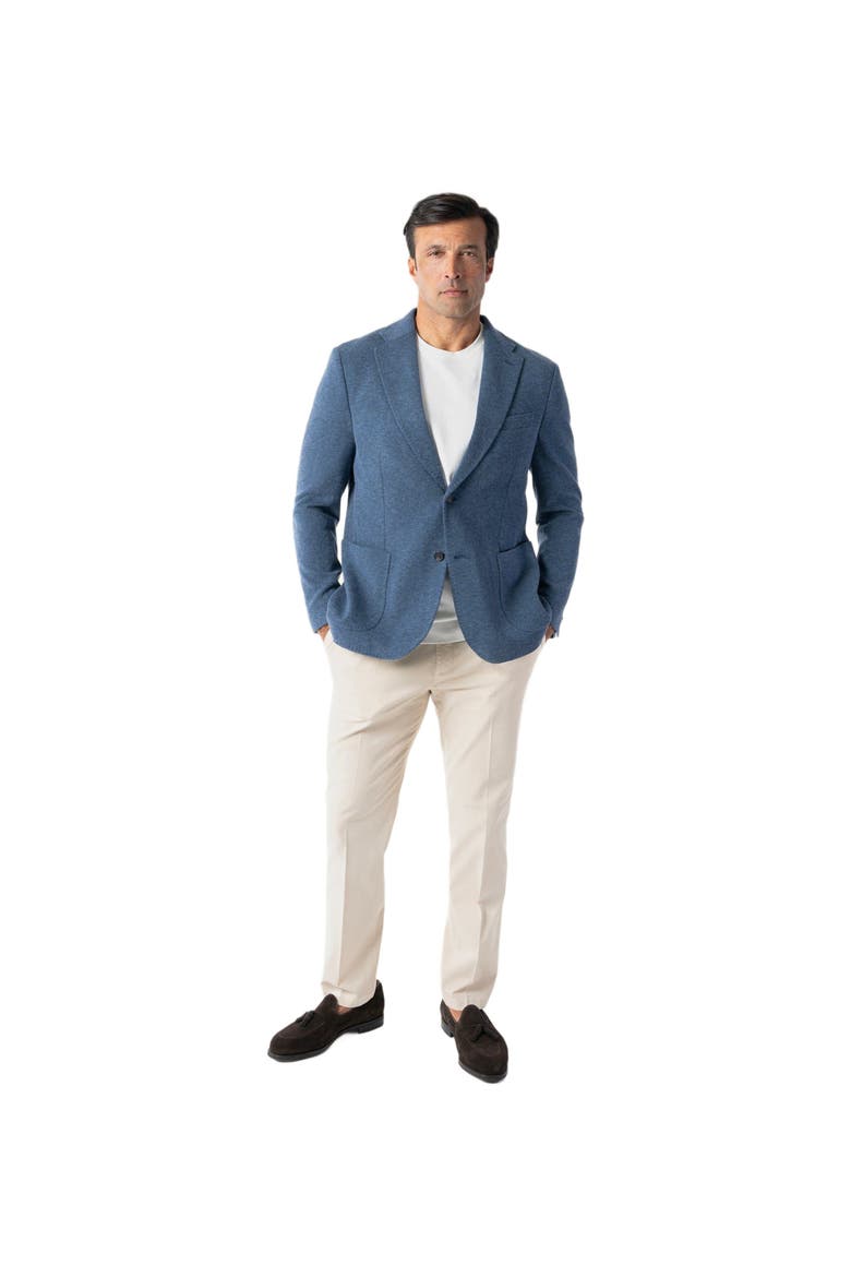Wright Double Face Knit Blazer, Main, color, Light Blue/Navy