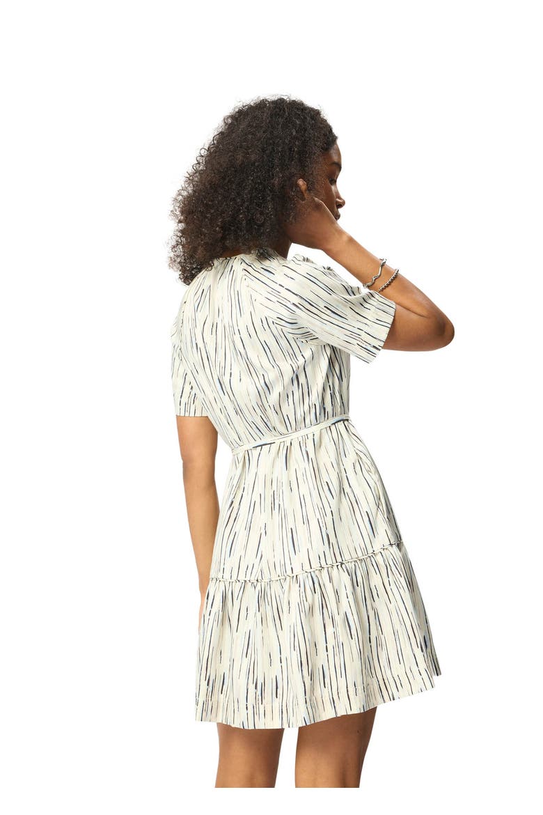Abstract Stripe Short Dress, Alternate, color, Ivory/Multi