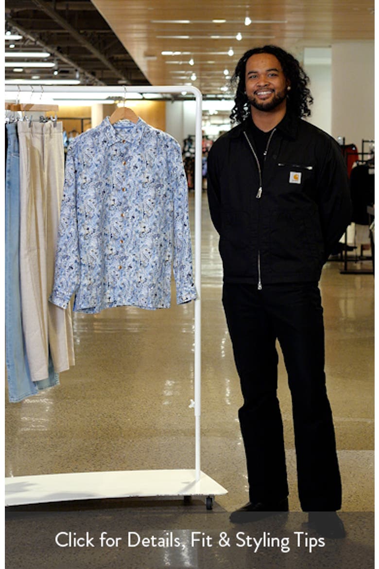 Tidal Echoes Paisley Linen Button-Up Shirt video