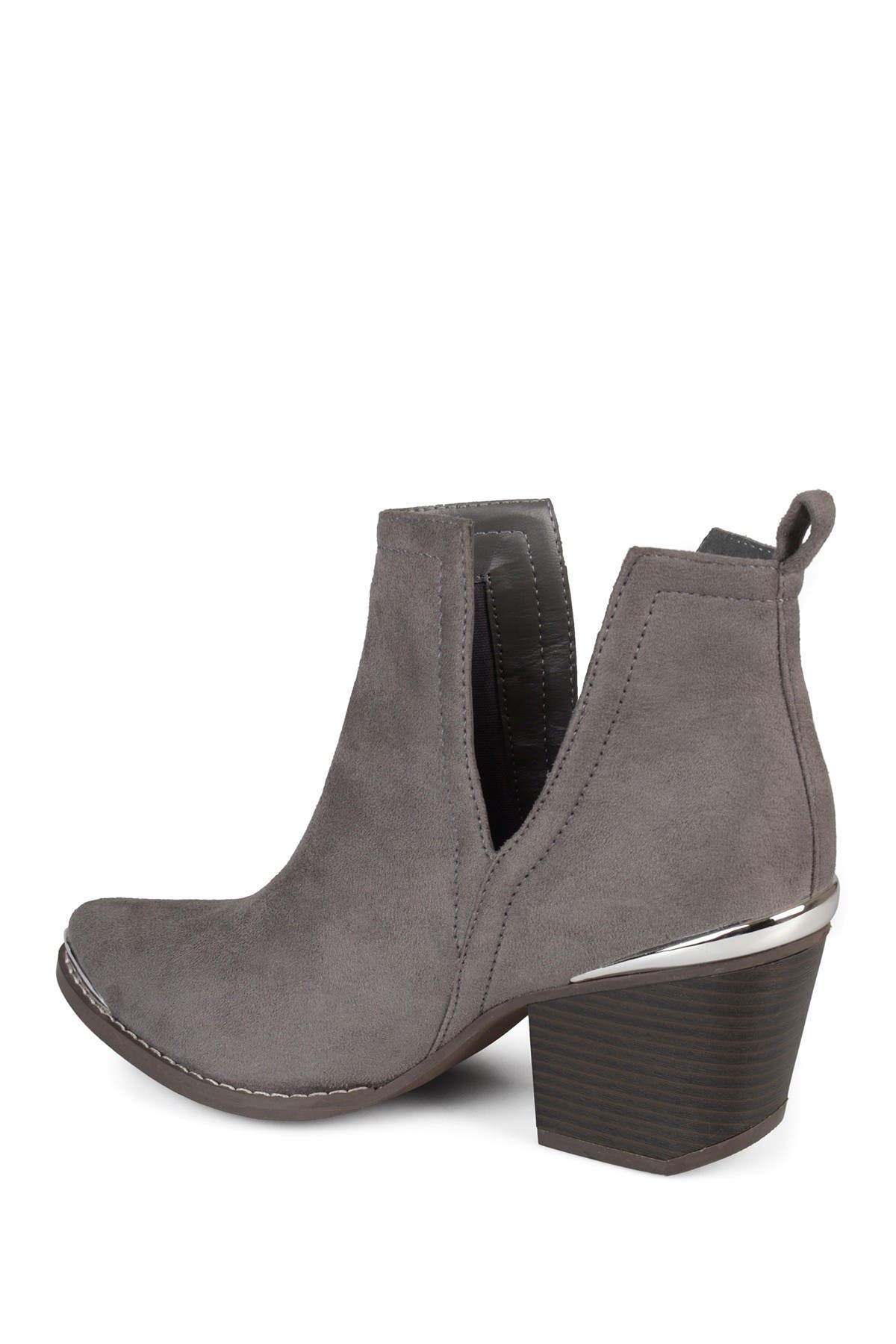 Issla Metal Trim Bootie, Alternate, color, GREY