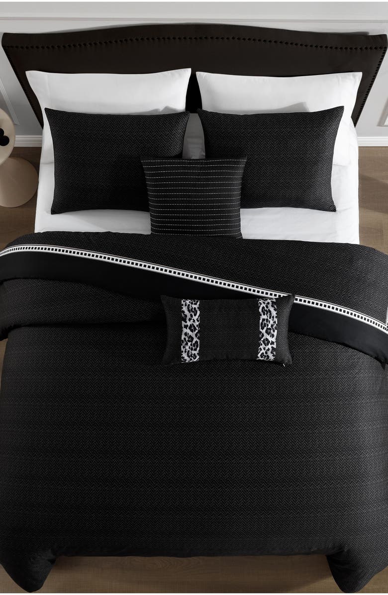 Bebejan Toffee Reversible 5-Piece Comforter Set, Alternate, color, Black