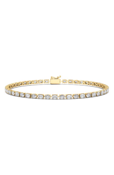 Oval & Emerald Cut Lab Created Diamond Tennis Bracelet