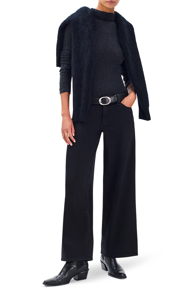 Andi Mid Rise Wide Leg Jeans, Alternate, color, BLACK