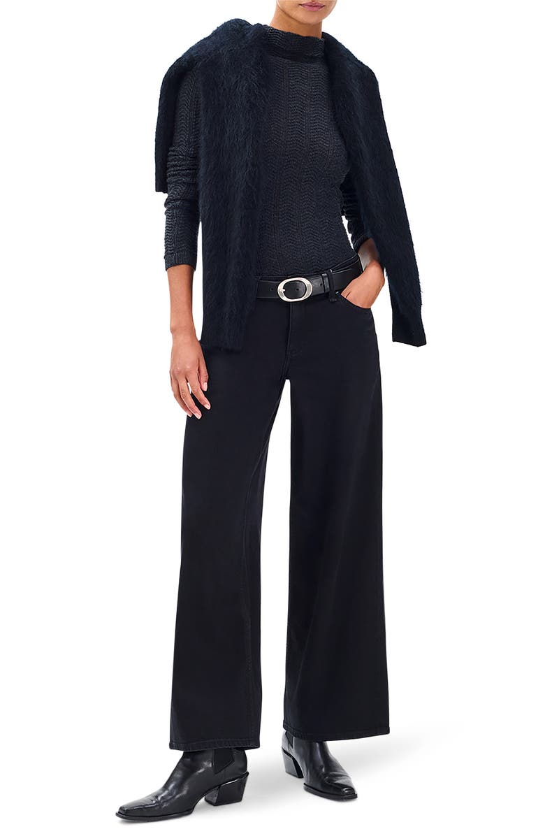 rag & bone Andi Low Rise Wide Leg Jeans, Alternate, color, Black