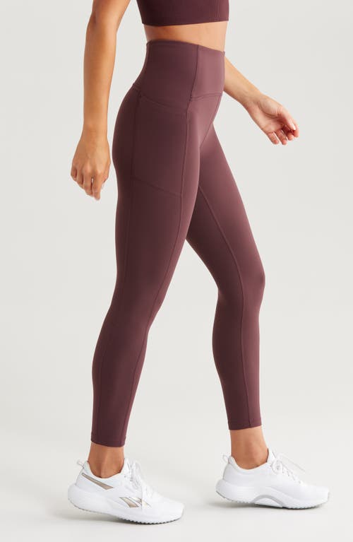 Zella Live In High Waist Leggings In Burgundy