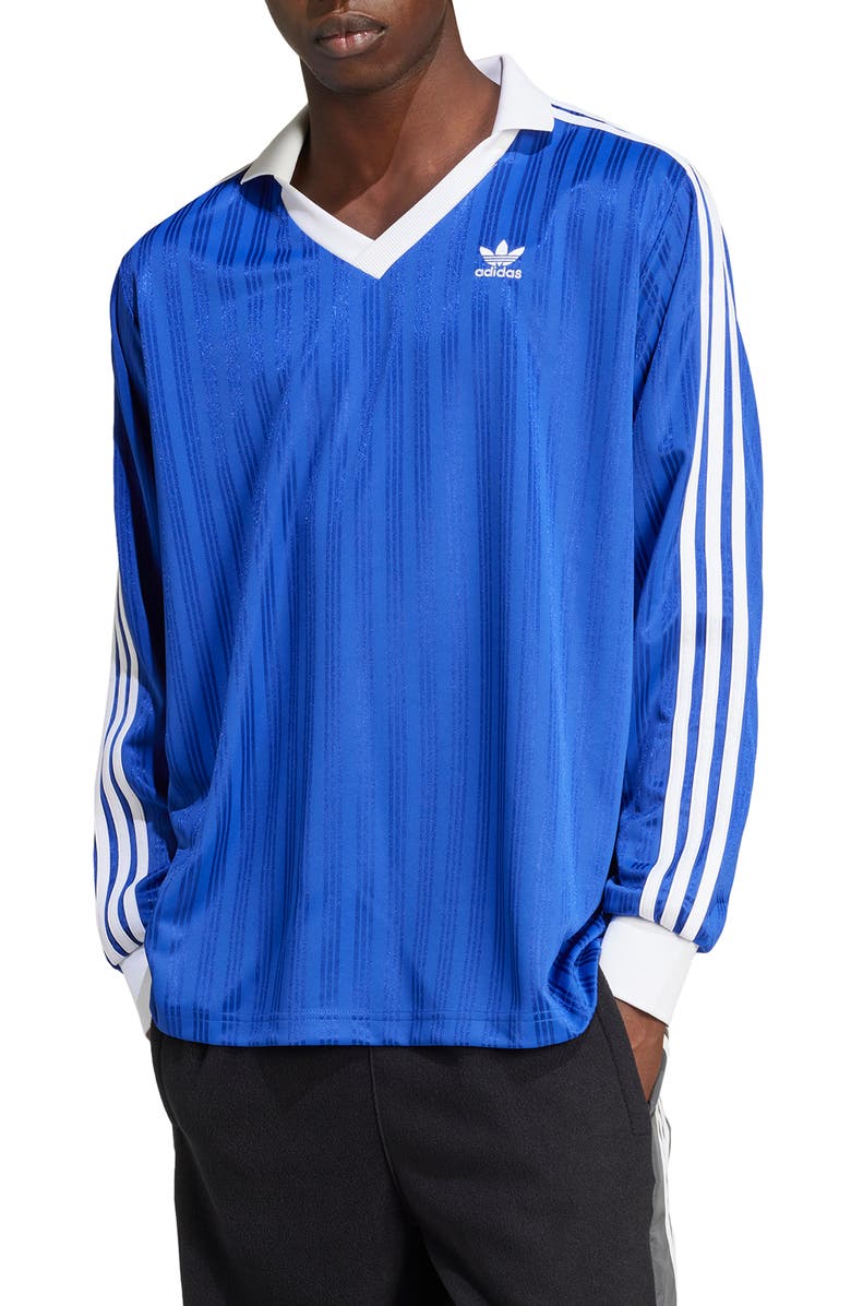 adidas Adicolor Piqué Long Sleeve Soccer T-Shirt, Main, color, 