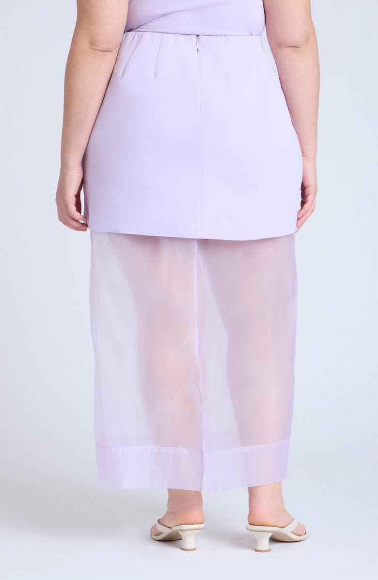 ELOQUII Twofer Orgnaza Skirt, Alternate, color,
