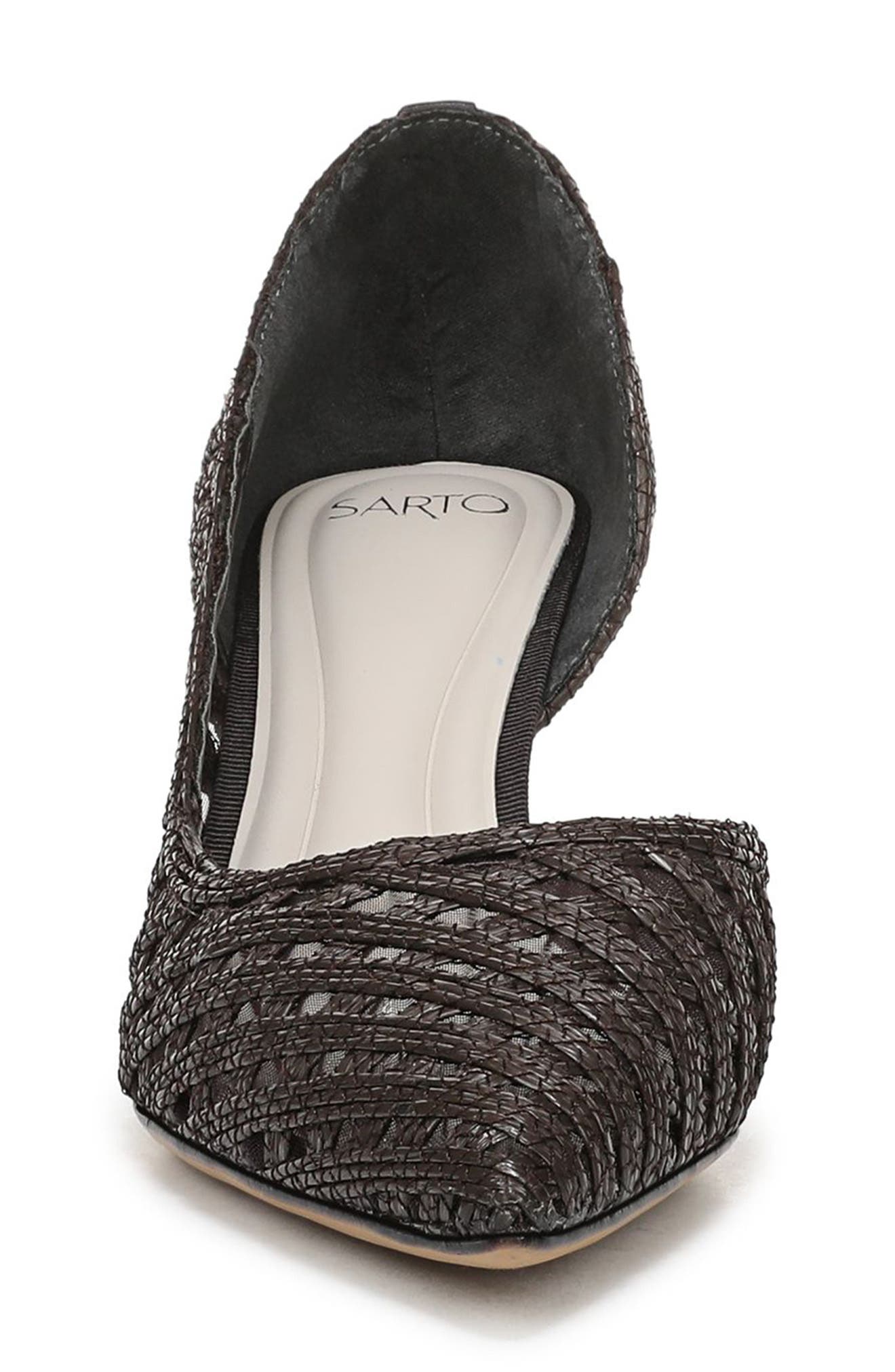 SARTO by Franco Sarto Tawny Pointed Toe Half d'Orsay Pump, Alternate, color, Espresso