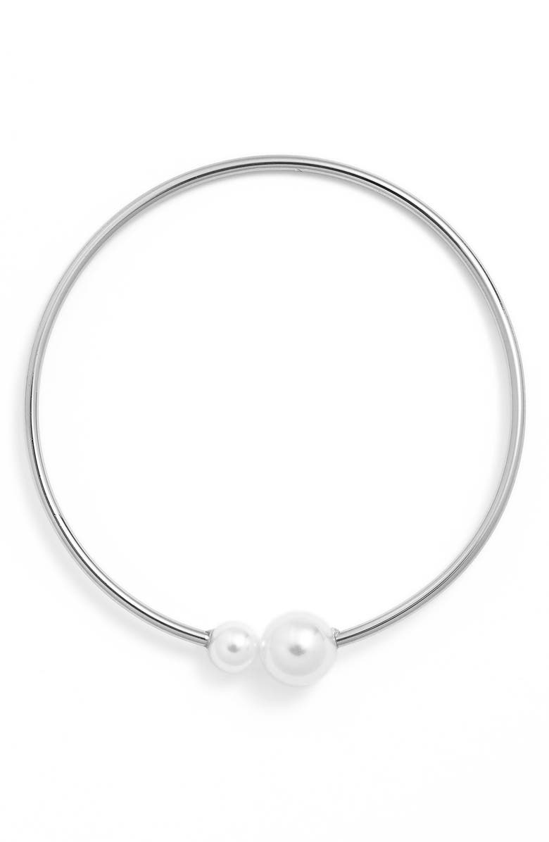 Rebecca Minkoff Faux Pearl Collar Necklace, Main, color,