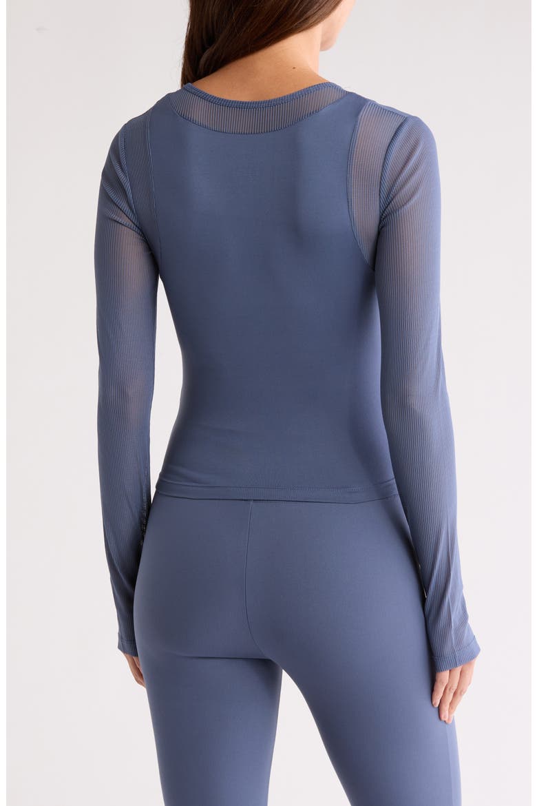 Mesh Long Sleeve Top, Alternate, color, BLUESTONE