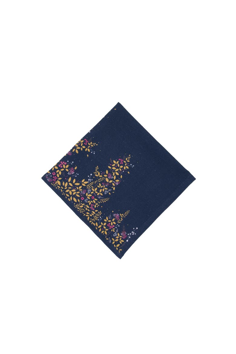 Navy Hummingbird Single Napkin, Main, color, Blue