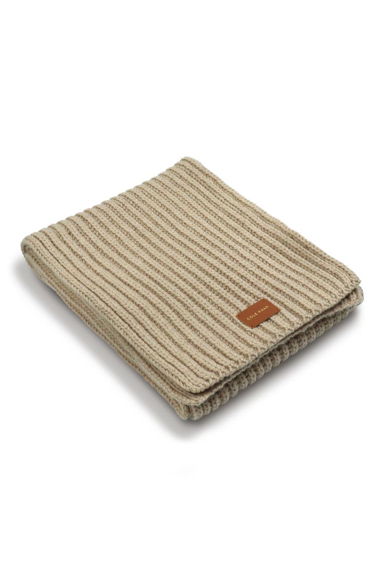 Chunky Knit Scarf, Alternate, color, LIGHT SESAME