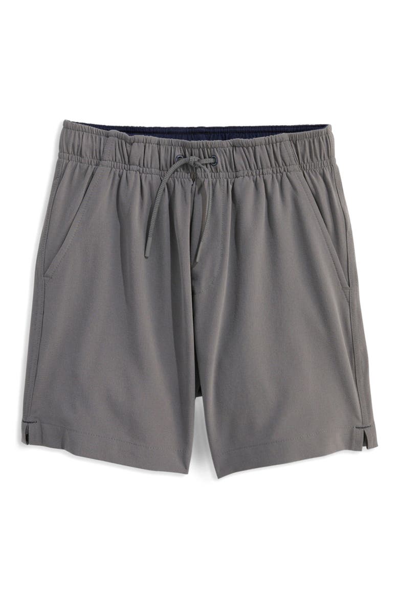 Kids' Drawstring Cotton Shorts, Main, color, GRAY HARBOR