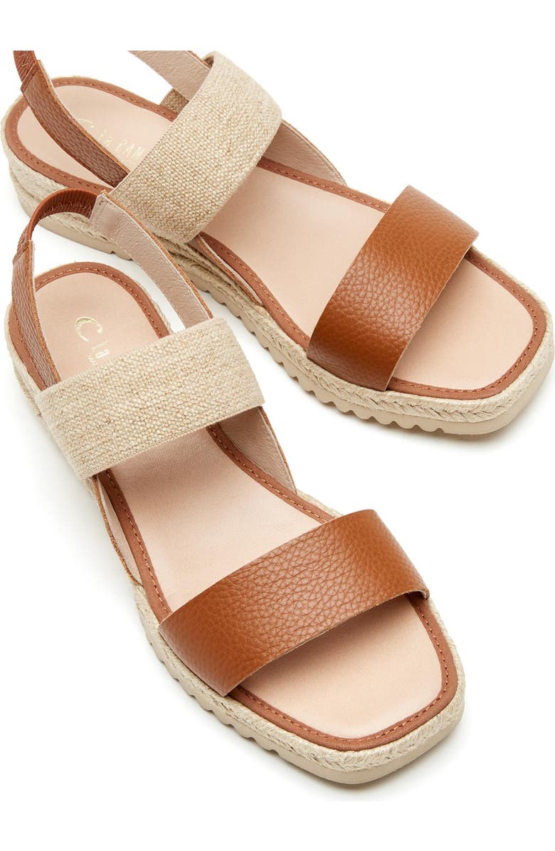 La Canadienne Rowena City Dry<sup>™</sup> Waterproof Espadrille Sandal, Alternate, color, Cognac Pebble