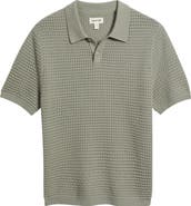 Open Edit Texture Knit Polo Top